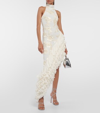 Asymmetric appliqué midi dress | Rotate
