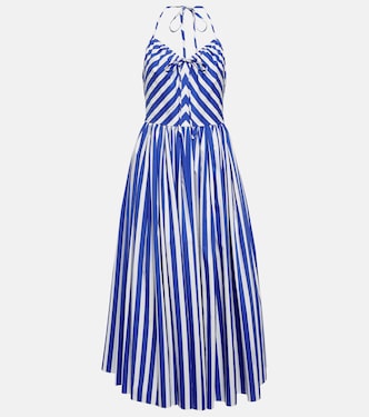 Portofino vestido midi de algodón a rayas | Dolce&Gabbana