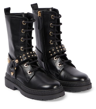 Stivali stringati Medusa in pelle | Versace Kids