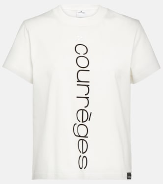 Logo printed cotton T-shirt | Courrèges