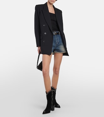 Verzierte Westernstiefel Denver aus Veloursleder | Gianvito Rossi
