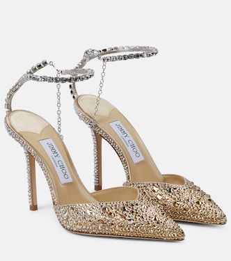Saeda 100 embellished satin pumps | Jimmy Choo