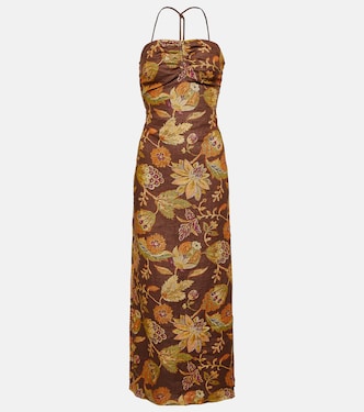 Robe longue Josefina en lin à fleurs | SIR