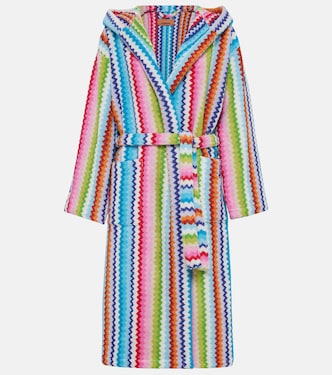 Riverbero Zigzag cotton terry bathrobe | Missoni