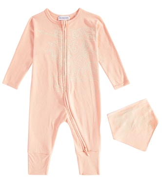 Bébé – Set de grenouillère et bavoir EKD en coton | Burberry Kids