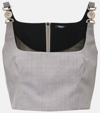 Medusa '95 wool-blend crop top | Versace