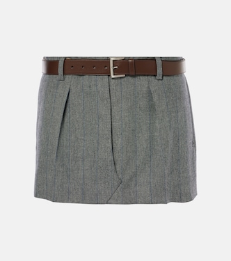 Minifalda de lana a cuadros | Prada