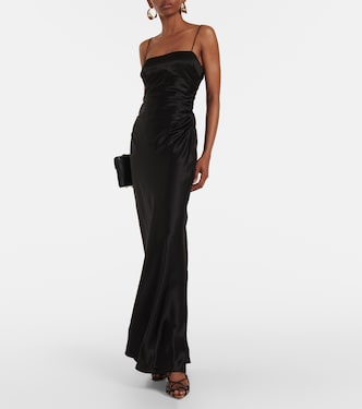 Vestido lencero de seda drapeado | SIR