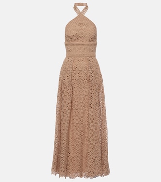 Abito midi in macramé di misto cotone | Elie Saab