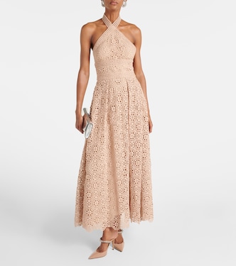 Abito midi in macramé di misto cotone | Elie Saab