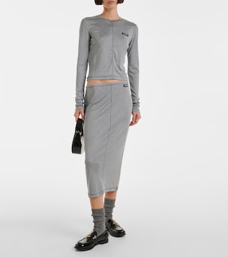 Gonna midi in seta | Miu Miu