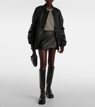 Jupe portefeuille Cleo en cuir | The Frankie Shop