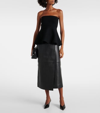 Falda envolvente Hedi de piel | The Frankie Shop