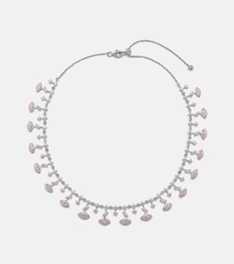 Girocollo The Eye in oro bianco 18kt con smalto e diamanti | Kamyen