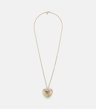 Halskette Puffy Icon Wallpaper Heart aus 14kt Gelbgold mit Diamanten | Sydney Evan