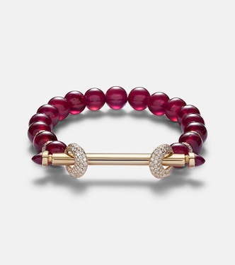 Chakra 18kt gold bracelet with diamonds and rubies | Ananya