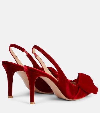 85 bow-detail velvet slingback pumps | Gianvito Rossi