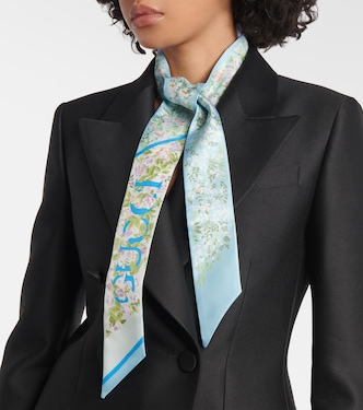 Foulard en soie à fleurs | Gucci