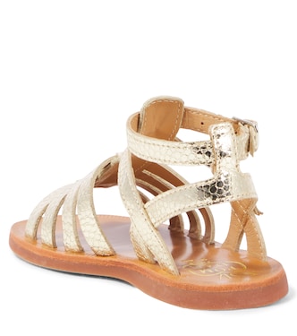 Sandalen Plagate Gladiator aus Metallic-Leder | Pom d'Api