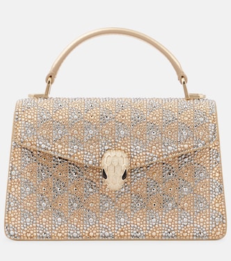 Serpenti Forever embellished suede tote bag | Bvlgari