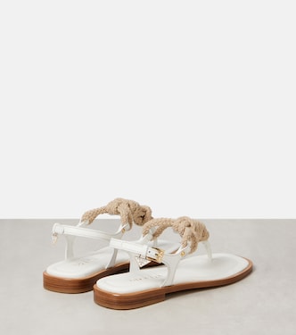 Leather-trimmed thong sandals | Prada
