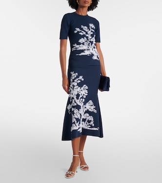 Asymmetric printed midi skirt | Erdem