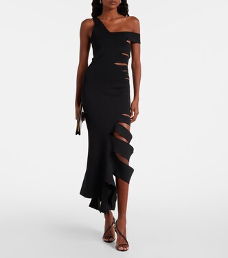 Asymmetric cutout midi dress | Mugler