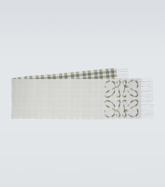 Anagram checked silk and cashmere scarf | Loewe