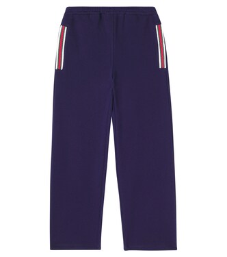 Web Stripe cotton sweatpants | Gucci Kids