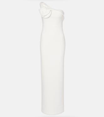 Bridal one-shoulder crêpe maxi dress | Roland Mouret