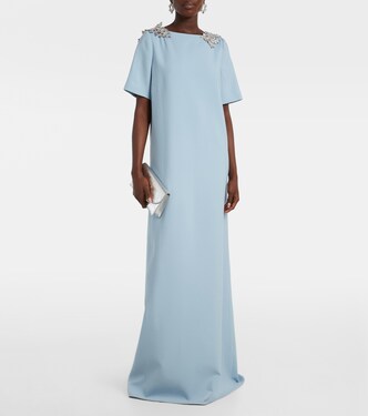 Fern sequined wool-blend gown | Oscar de la Renta