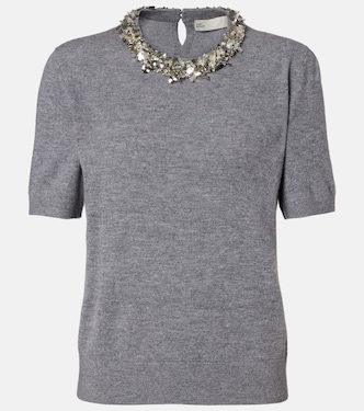 Verziertes Top aus Wolle und Kaschmir | Tory Burch