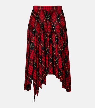 MacQueen pleated tartan midi skirt | McQueen