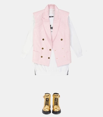 Chaleco en mezcla de algodón revestido | Balmain Kids
