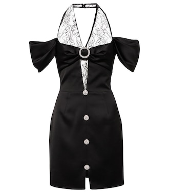 Lace-trimmed satin minidress | Rasario