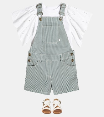 Salopette di jeans Saga a righe | Bonpoint