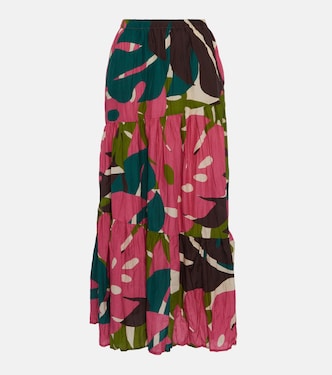 Jupe longue Lydia en coton et soie | Velvet