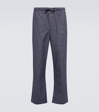 Pantaloni pigiama in cotone a quadri | Derek Rose