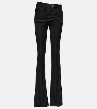x Dua Lipa gathered jersey flared pants | Versace