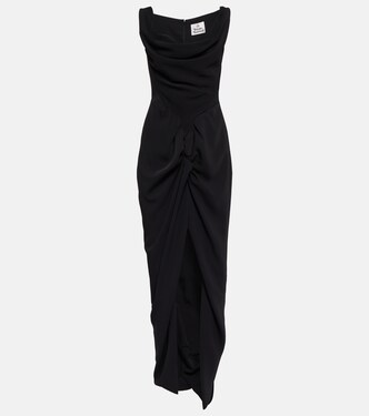 Abito midi Panther drappeggiato in crêpe | Vivienne Westwood