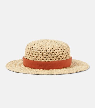Cappello in rafia con pelle | Chloé