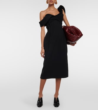 One-Shoulder-Midikleid aus Wolle | Bottega Veneta