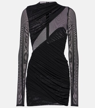 Abito corto in mesh con balze | David Koma
