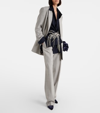 Checked wool straight pants | Dries Van Noten