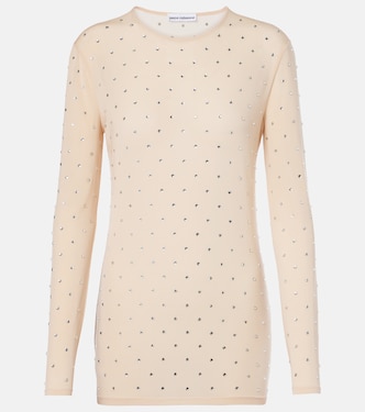 Crystal-embellished semi-sheer top | Rabanne