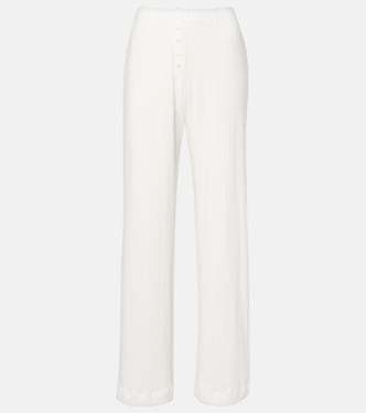 Pointelle cotton wide-leg pants | Leset