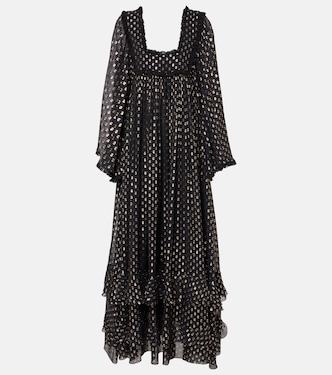 Polka-dot jacquard silk-blend lamé gown | Chloé