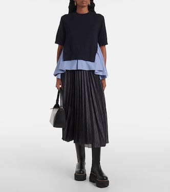 Pullover in misto cotone e popeline | Sacai
