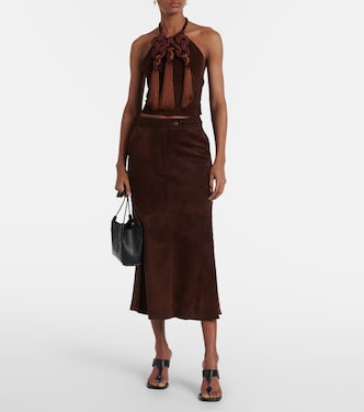 Gonna midi in suede a vita media | Johanna Ortiz