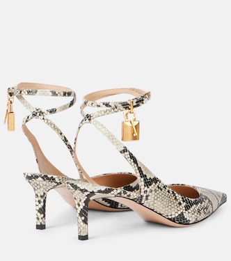 Padlock 55 snake-effect slingback sandals | Tom Ford